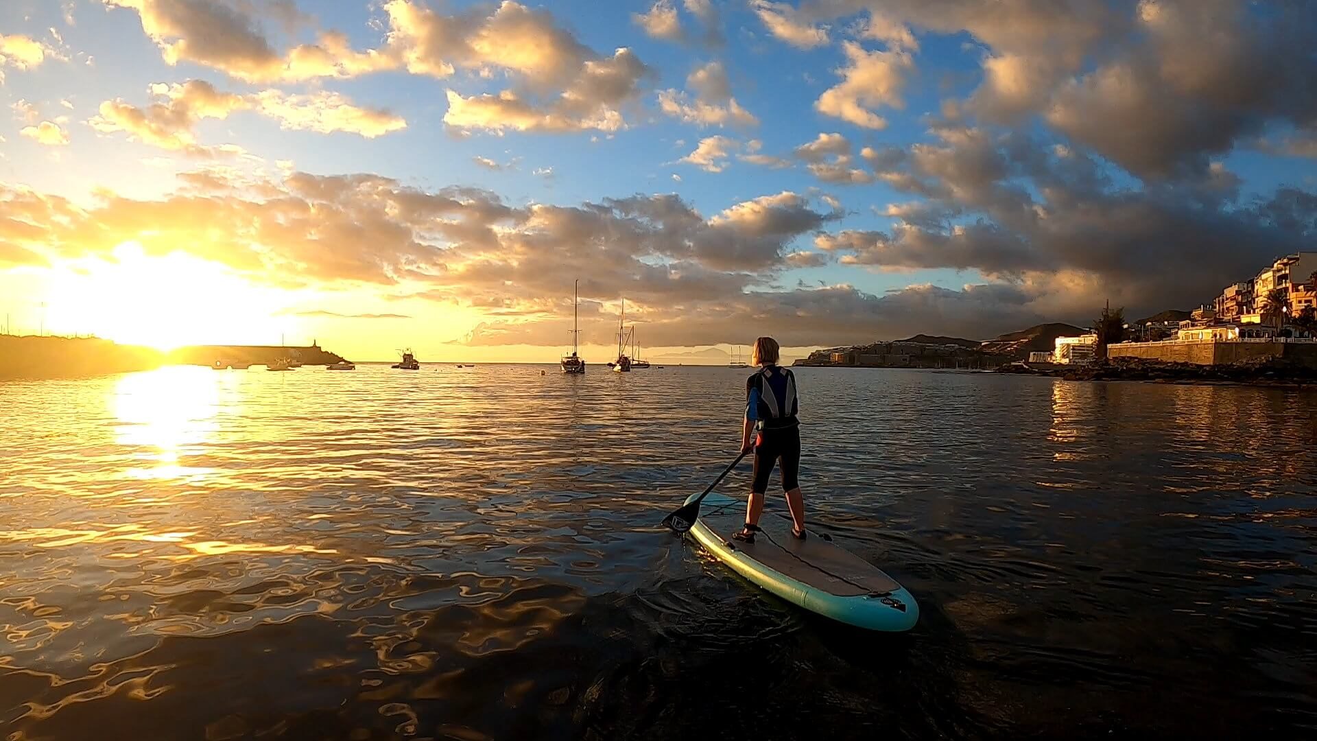 sunset paddle boarding Arguineguin Gran Canaria
